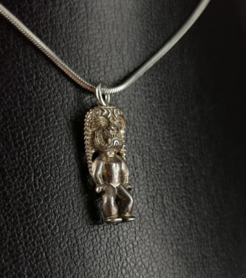 Charms Anhänger Silber 925 Tiki Hawaii - Ahne & Gottheit Kultur Vintage