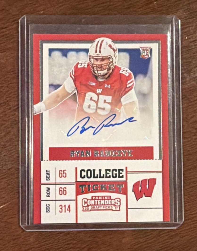 Ryan Ramczyk 2017 Panini Contenders Wisconsin Badgers Rookie Autograph RC #272