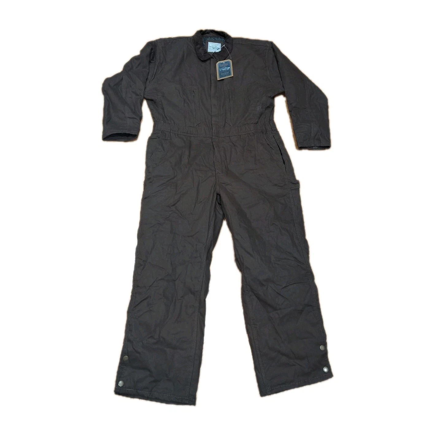 Bass Creek Outfitters Mens Coveralls Brown Sz XL Insulated Full Zip Water Resist
