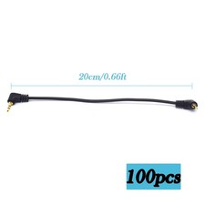 100pcs Right Angle 20cm 3.5mm Stere Male To 3.5mm Male Aux Audio Adapter Cable