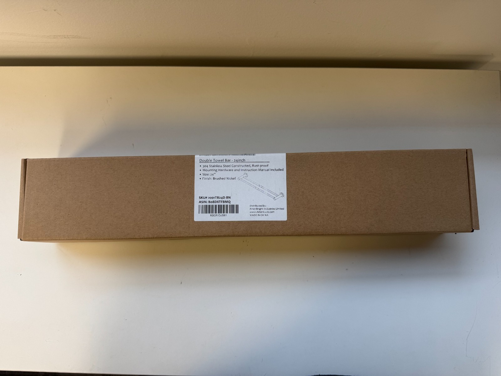 24 inch Double Towel Bar for Bathroom or Kitchen, 15lbs Loading Capacity Brushed