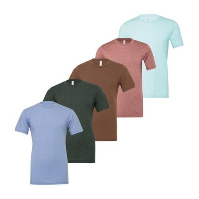 5er Pack Bella Canvas Herren melierte T-Shirts Kurzarm Rundhals T-Shirts XL 46/49''