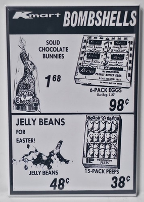 #ad K Mart Magnet 2quot;x3quot; Refrigerator Locker Vintage Retro Kmart Ad Easter $7.95