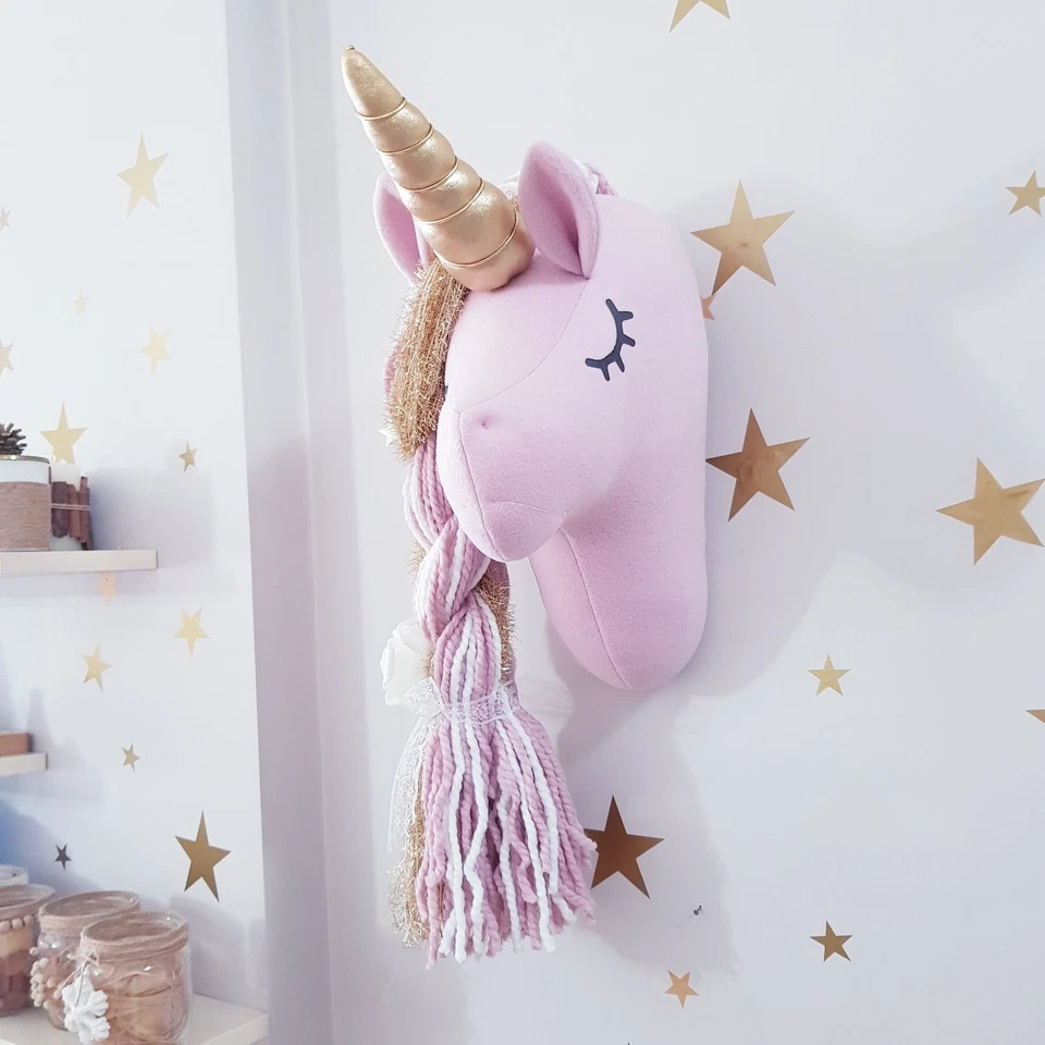 Decoración de Pared Unicornio Rosa para Habitación de Niñas, Guardería Colgante de Pared Foto 4 de 4