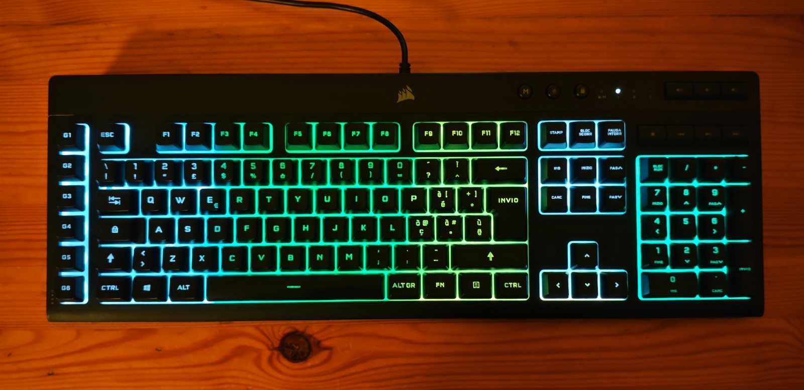 Corsair K55 RGB PRO Tastiera Gaming a Membrana Cablata Retroilluminazione RGB