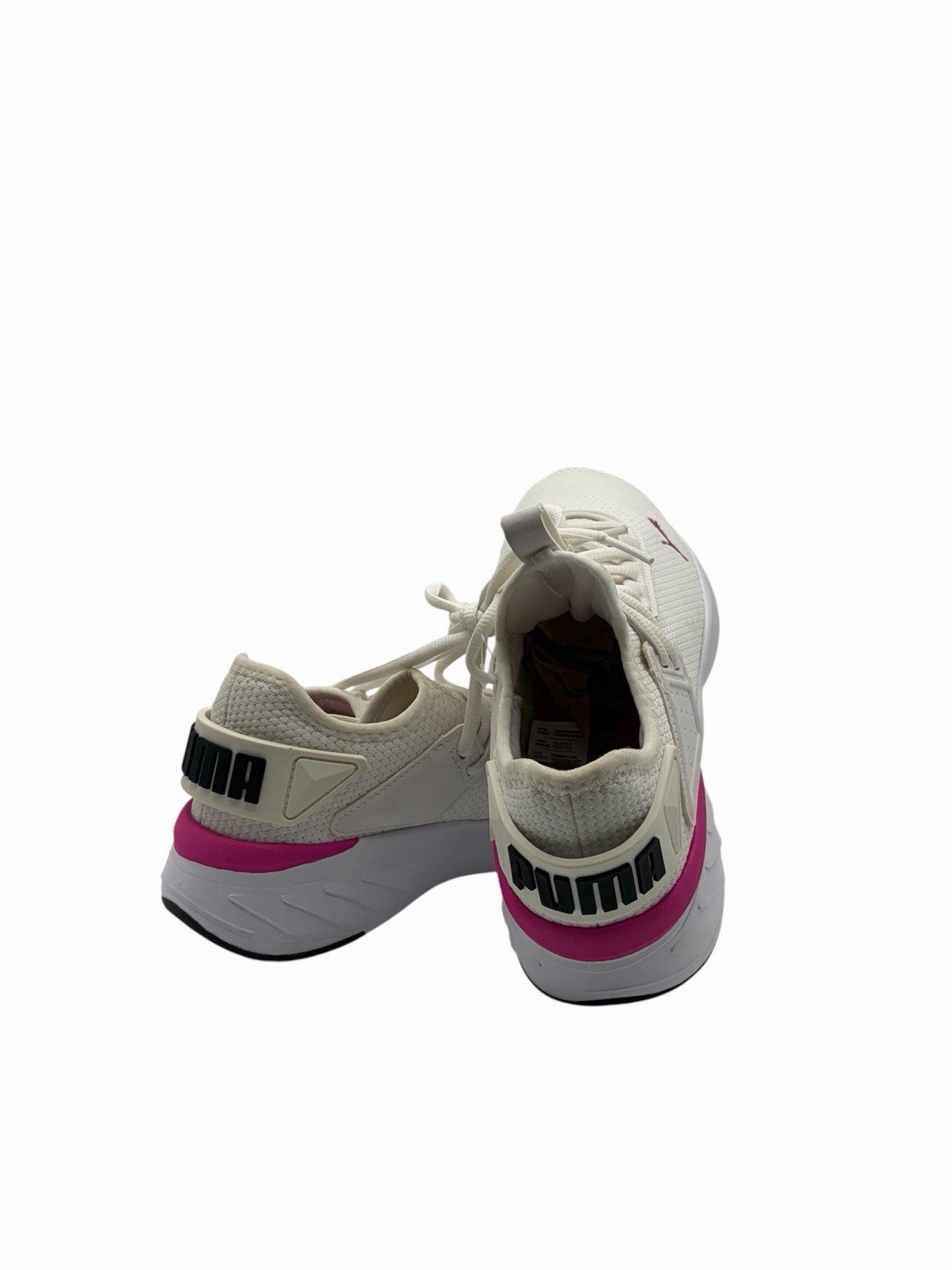 PUMA Women's White Pink Mesh Lace Up Low Top Athletic Sneakers thumbnail 4