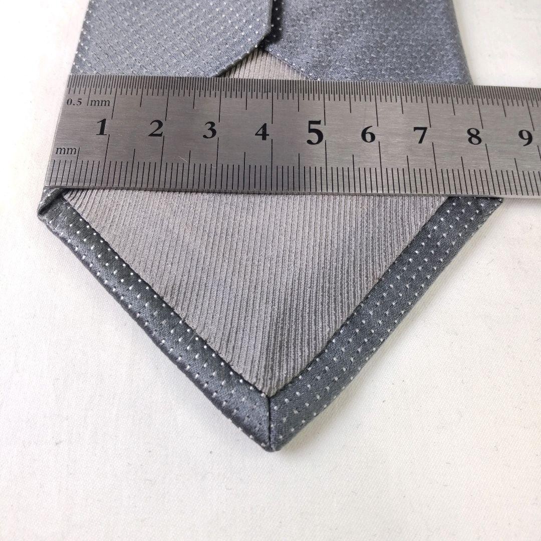 LUIGI BORRELLI Solid Dot Tie Gray Silk Excellent … - image 9