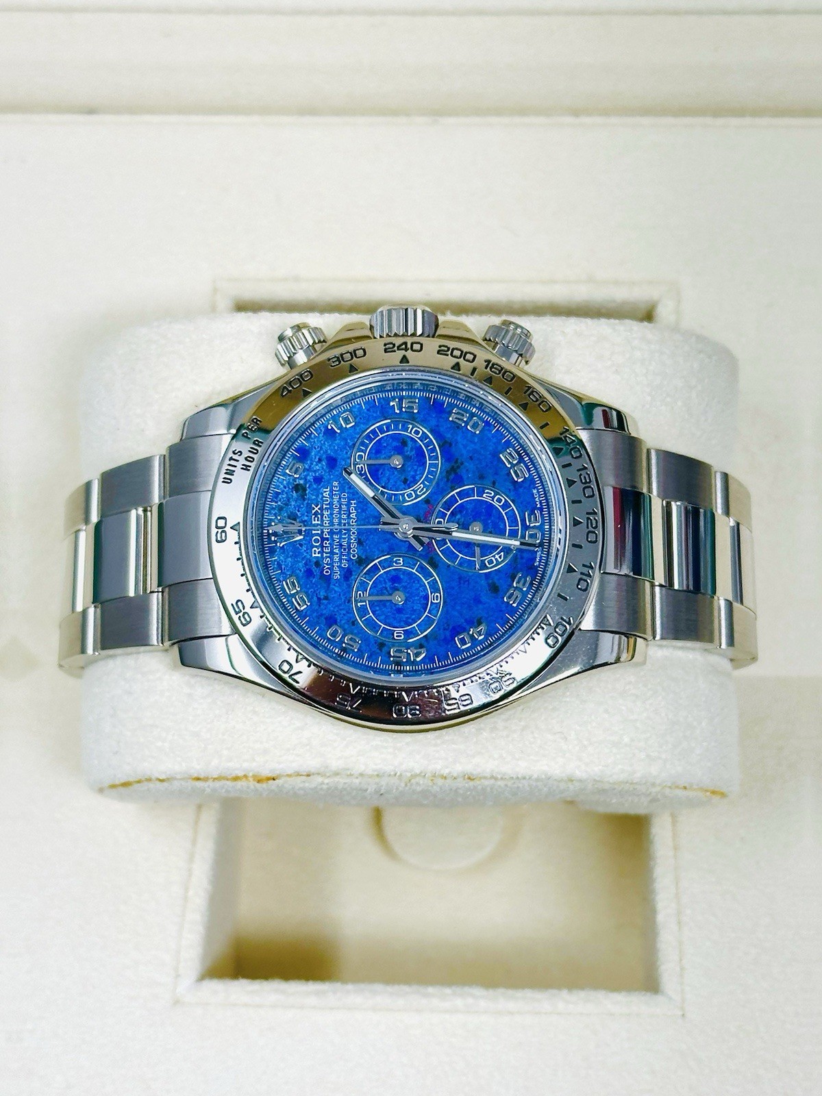 Rolex Cosmograph Daytona White Gold Rare Sodalite Dial 116509 Full Set Mint image 4