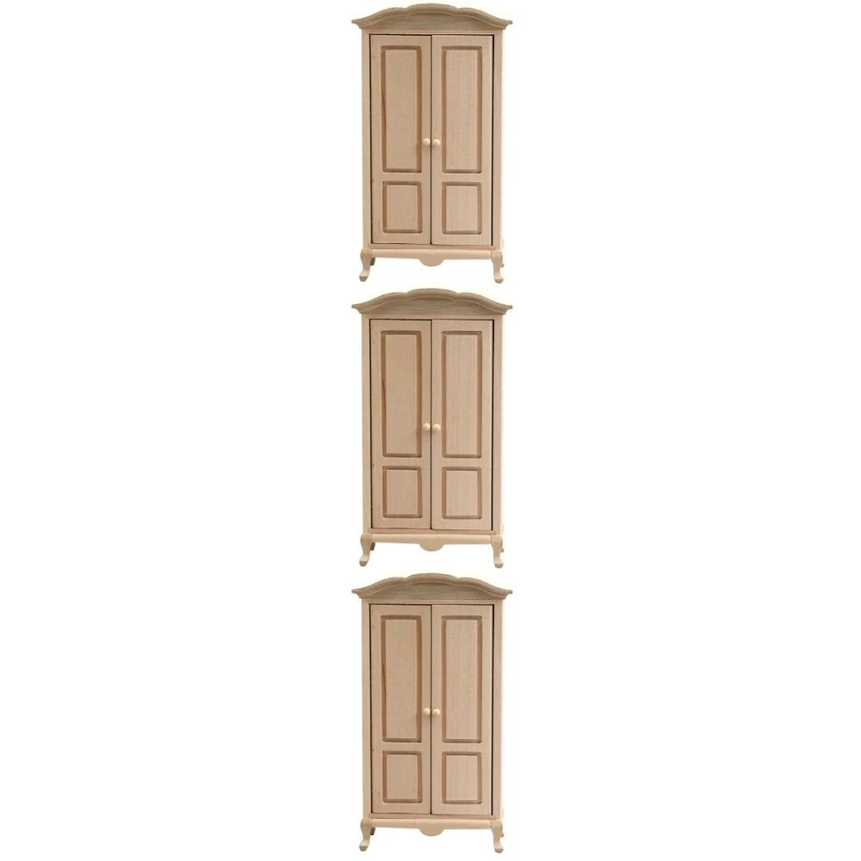 3pcs Miniaturgarderobe Mini House Closet Holzgarderobe Mini House Schmuck - Bild 4 von 4