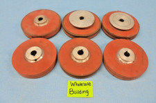 PULLEY/SHEAVE LOT OF 6, 3/4" BORE 5-1/2" OD 6-1/4" RED RUBBER