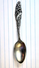 1800's R. Wallace & Sons Sterling Silver Teaspoon, Floral Design "A" Mono 3 3/4”