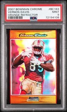 VERNON DAVIS 2007 BOWMAN CHROME #BC163 ORANGE REFRACTOR #/25 PSA 9 MINT RARE