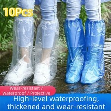 10Pcs Disposable PE Waterproof Shoe Covers Non-Slip Rain Boot for Men Women