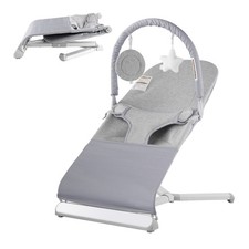 Portable Infant Bouncer Chair, 3-Point Harness, Machine-Washable Cover