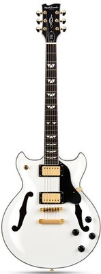WestCreek 333 Electric Guitar, Semi Hollow Body Jazz Full size, Polar White