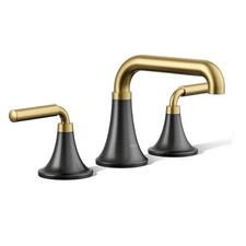 Kohler 27416-4-BMB 2 Handle Widespread Bathroom Sink Faucet, Matte Black  Brass
