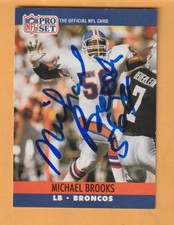 Michael Brooks Denver Broncos AUTO Signed 1990 Pro Set LSU Tigers