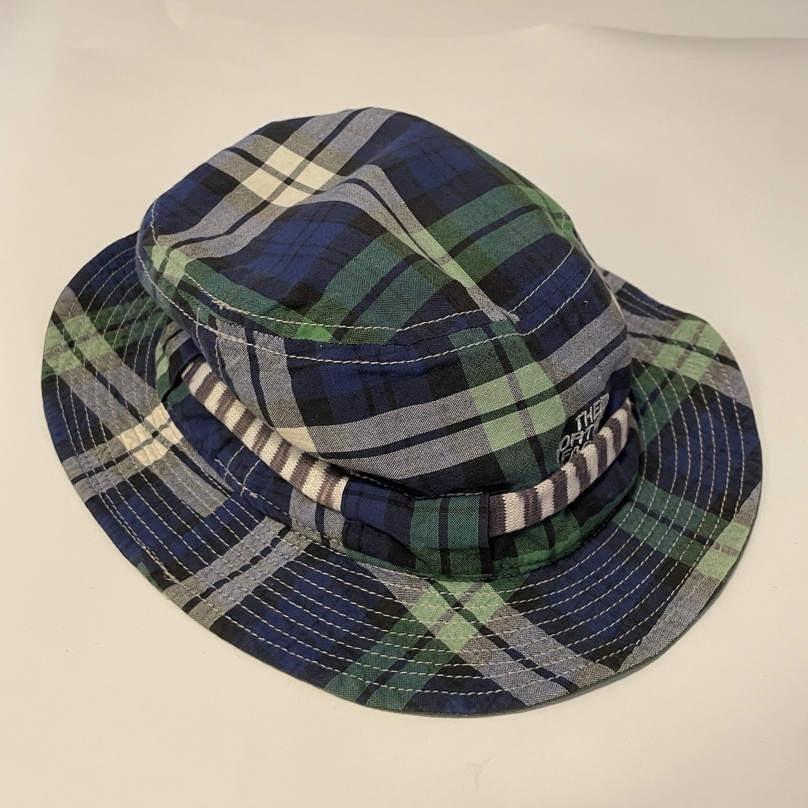 The North Face x Chums Plaid Checker Blue Green Bucket Hat Rare Unisex image 2
