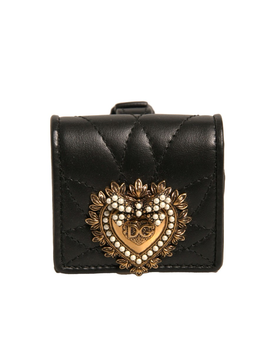 【関税&送料込】Dolce & Gabbana Black Nappa Leather Devotion Dolce & Gabbana Black Leather Devotion Heart Strap Airpod