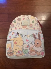 Loungefly Pokemon Cafe Pikachu and Eevee Food Mini Backpack NEW WITH TAGS