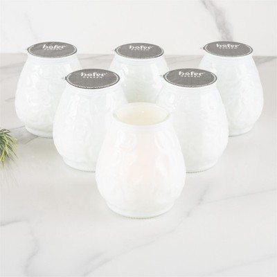 HOFER Bistro-Lichter - Windlicht Outdoor - Kerze im Glas - [Milchweiß] - 6 Stück