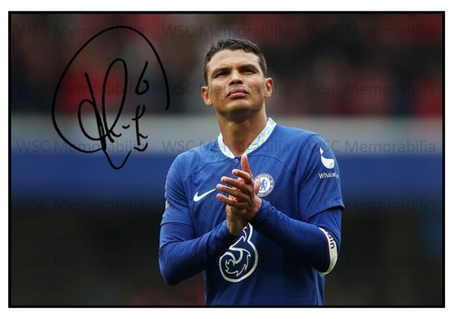 11141. Thiago Silva Signed Pictures (A4 Prints) Chelsea PSG Brazil AC Milan