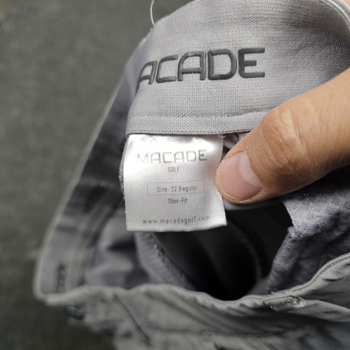 Pantalones de Golf Macade Para Hombres 32 Regular Calce Ajustado Gris Elastizado Cremallera Puño Rendimiento - Imagen 7 de 8