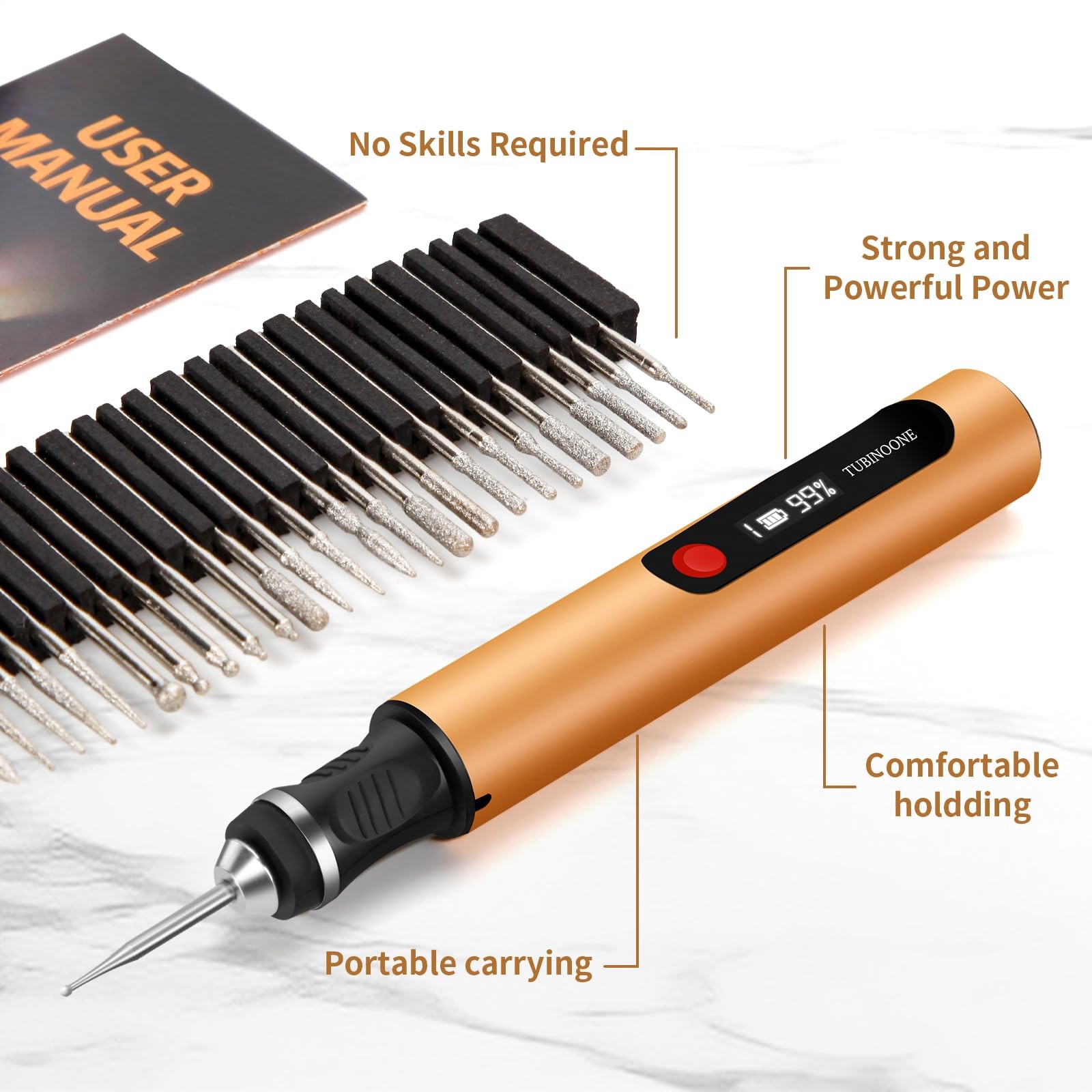 Engraving Pen by TUBINOONE Ultimate Cordless Portable Tool for Artists & DIYe.