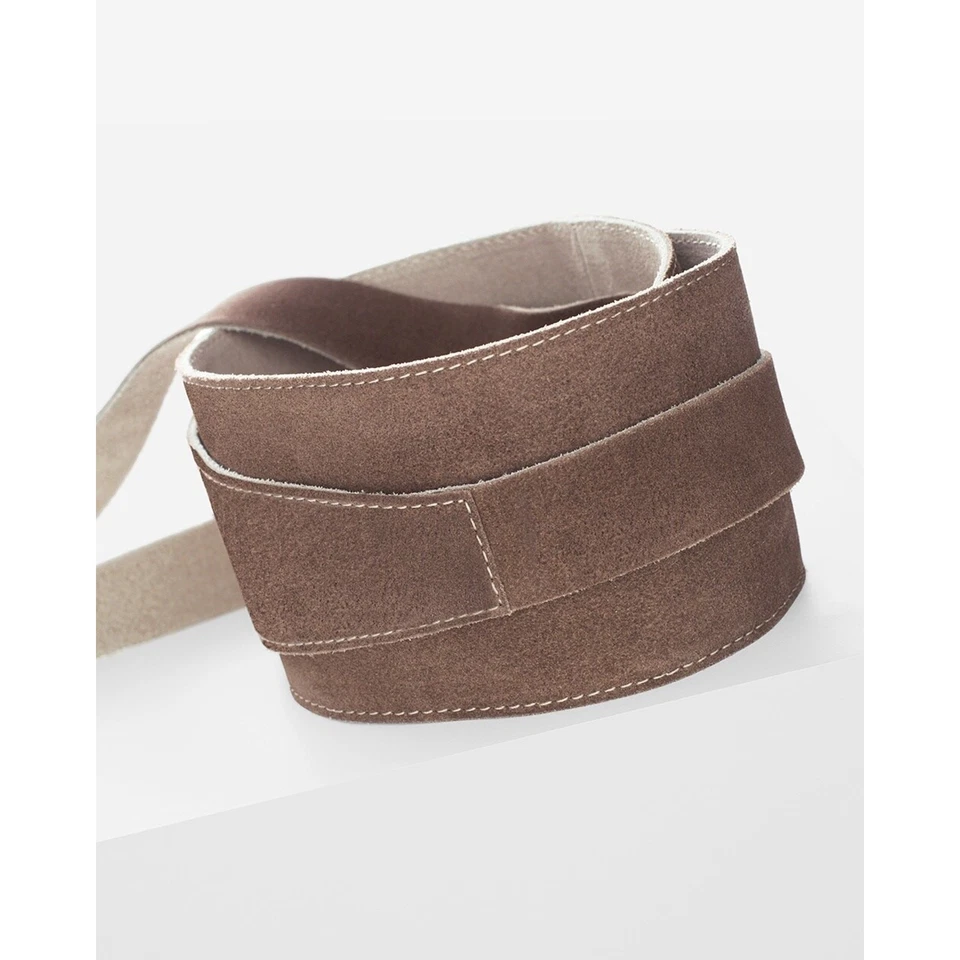 Chico's Reversible Kings Obi 皮带沙子全新带标签麂皮绒皮革奶油色腰带 — 第 2/4 张图片