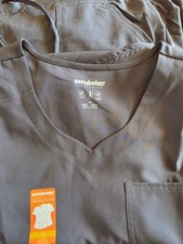 SCRUBSTAR Premium Drawstring Pants  Shirt Set Size L Pewter women NWT