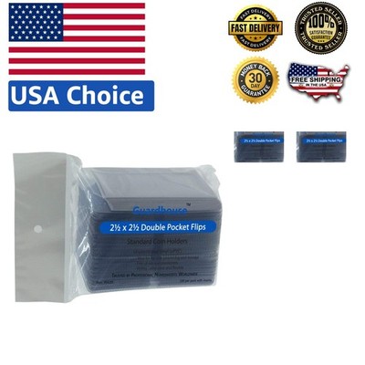 Durable 100-Piece Coin Flips 2.5x2.5 with Rounded Corners & Inserts Included