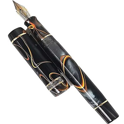 1Pc Black Fountain Pen F Nib 0.5 mm Writting Ink Pen 316 Resin Fountain Pen