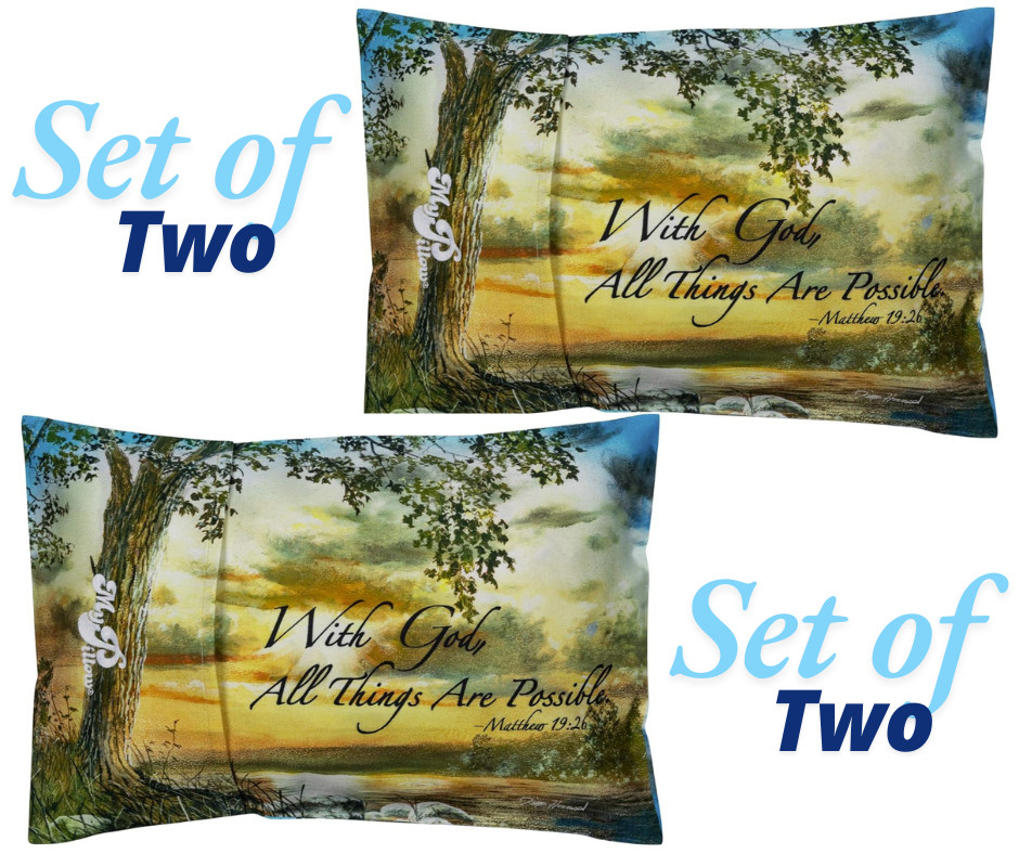 MyPillow Roll & Go Bundle – 2 Pillows + 2 Cases – USA Revival or Faith Design