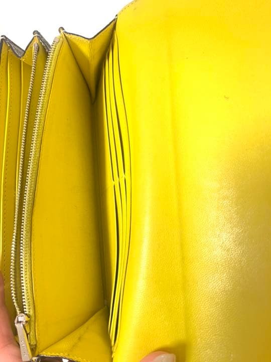 CELINE Large Wallet Multi-Function Gray-Yellow Le… - image 6