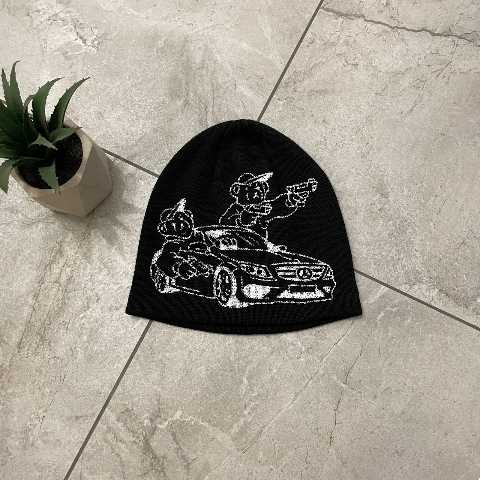Bear Gang Beanie Hat Y2K Streetwear Cartoon Alt Grunge Skullcap
Opens in a new window or tab