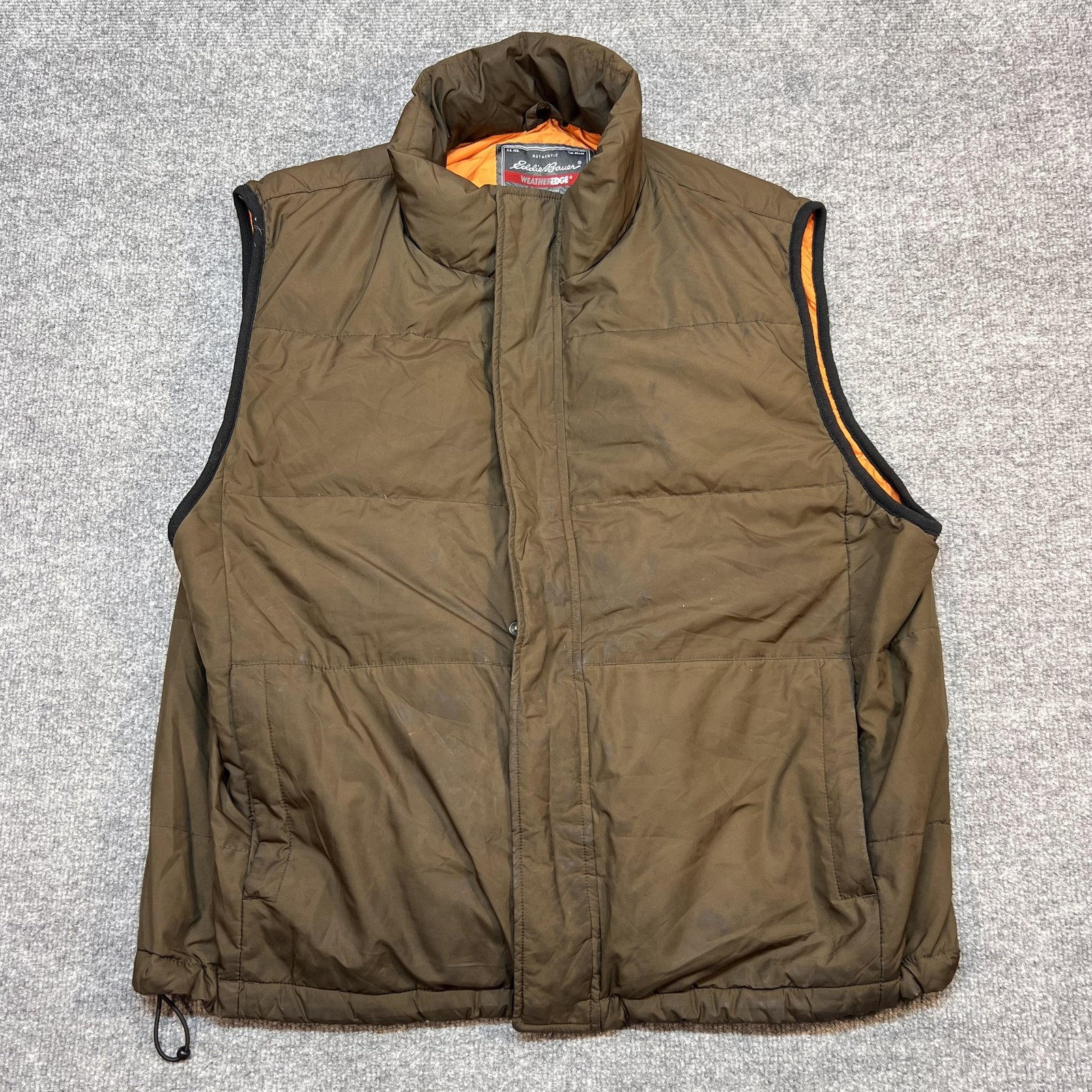 Eddie Bauer WeatherEdge Mens XL Brown Down Puffer