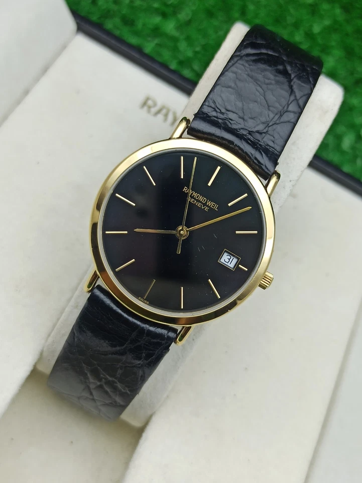 ICONIC RAYMOND WEIL GENEVE QUARTZ WATCH SWISS MADE 80s BLACK DIAL RARE & MINT - Image 2 of 4