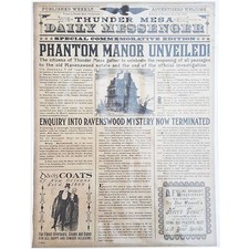 Disneyland Paris Phantom Manor Poster Art Print Newspaper Front Page Disney Park