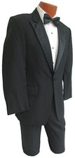 40XL Men's Black One Button Tuxedo with Pants Discount Cheap Prom Tux 40 X-Long