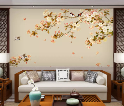 3D Flower Branch K13457 Wallpaper Mural Self-adhesive Removable Sticker Kay