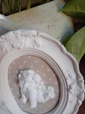 Ali D'Angelo Decorative In Resina Bianca Glitterata - 7x28 Cm, 1 Pezzo, Decorazione Casa