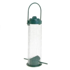 Outdoor Bird Feeder Hanging Suet Ball Holder Feeding Tool Metal Mesh Tube