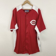 Majestic Authentic Collection Cincinnati Reds Button Jersey Size Med Cool Base