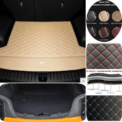 For Ford Mustang Coupe/Convertible Car Floor Mats & Trunk Mat Waterproof Carpets - Picture 51 of 52