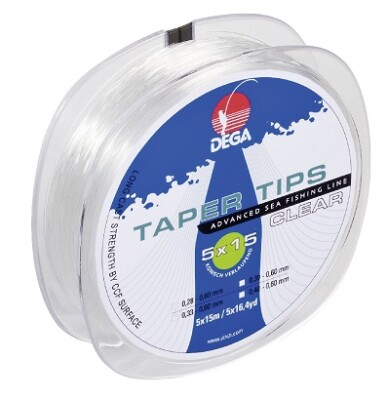DEGA Taper Tips clear (transparent) Schlagschnur zum Brandungsangeln