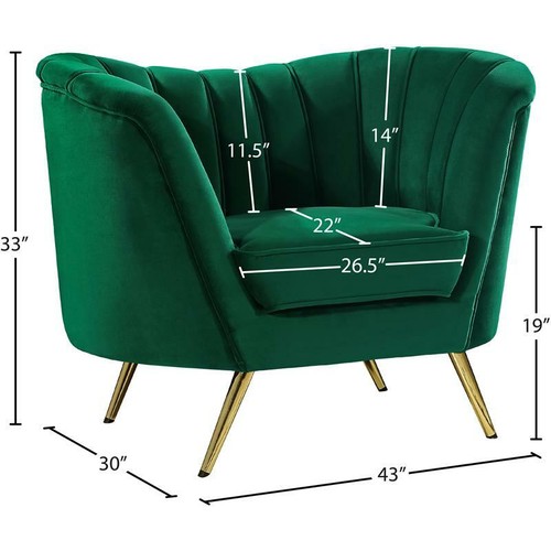 Meridian Furniture Margo Green Velvet Chair eBay