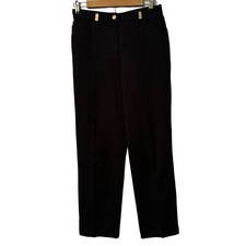 St. John Black Womens Tailored Pants With Gold Accents - Size 10 women pants