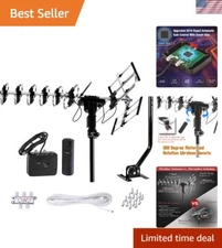 200-Mile HDTV Antenna with Low Noise Amplifier & Mounting Kit Included