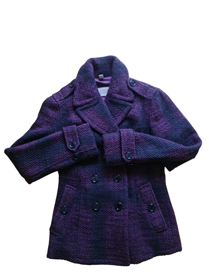 Burberry Brit женщин клетку PeaCoat nova чек смесь короткий размер США 2 FRA 34 - Изображение 2 из 4