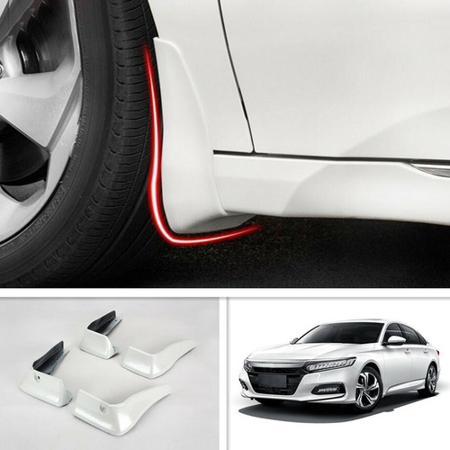 CONVIENT POUR HONDA ACCORD 2018-2020 VOLETS DE BOUE PROTECTEURS DE BOUE BLANCS 4 PIÈCES - Photo 1/8